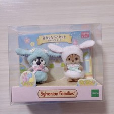 Ensemble paire bébé Sylvanian Families boucle oreille lapin poupée Calico...