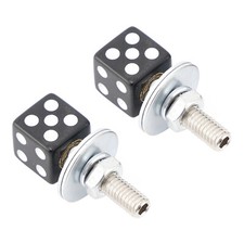 Paire Vis Plaque Immatriculation Moto Et Écrous Plastique noir Dés Custom