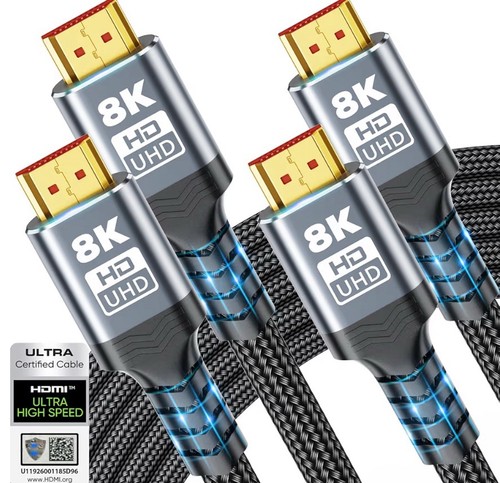 Pack 8k hdmi cable - 2, ft