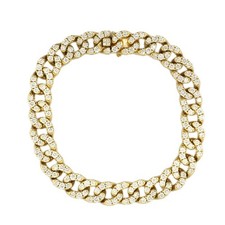 Brillant Diamant Bracelet 4,84 Carats H / Vsi Gourmette 750 Or Italie 32 Gr Neuf