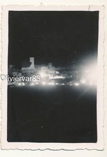Vintage photo - town landscape in dark night with light effects