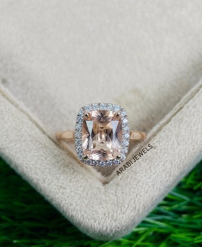 Bague morganite taillée - morganite,