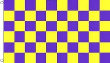 DRAPEAU DAMIER VIOLET ET JAUNE