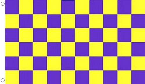 Drapeau damier violet jaune - damier, et