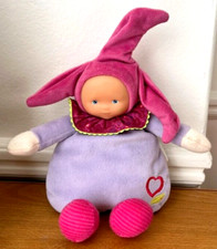 Poupée Doudou Grelot Corolle ton Violet Rose 25,5cm TBE ! Très bon état