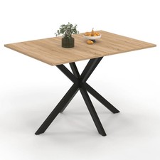 Table à manger rectangle ALIX 6 personnes pied araignée bois et noir 110 cm