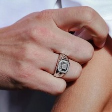 Bague Carrée En Argent