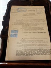 Document ancien vintage arrêté préfectoral Marseille années 1930-40 archives Bou