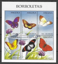 Angola Wildlife Insects Butterflies Royal Assyrian Wanderer Sulphur **1998 + 20€