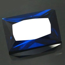 Pierre précieuse naturelle taillée émeraude saphir bleu du Sri Lanka certifié...