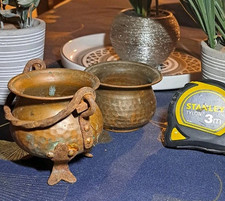 2 Mini chaudrons en cuivre Ancien