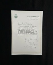 Prince Philip Duke Of Edinbourg Signé Royal Lettre À Industriel Haute Société GB