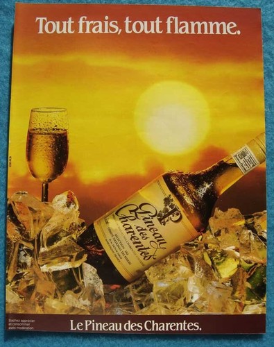Publicité papier vin pineau - papier,
