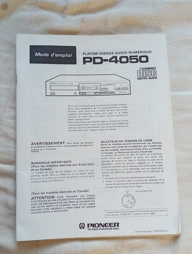 Notice lecteur pioneer pd - lecteur,