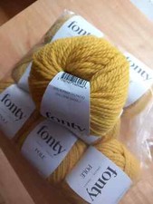 Lot De 8 Pelotes Laine Et Alpaga Pole De Fonty Coloris Jaune Or Tricot Crochet