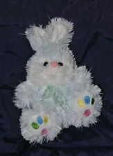 ?Doudou Lapin Bleu Blanc CP INTERNATIONAL Yeux Noirs Peluche 16/22 Cm TTBE