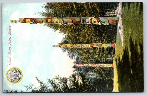 Postcard alaskan totem - ak,