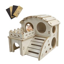 Maison de Hamster en Bois Accessoire pour Hamster Nain Hamster Multichambres ...