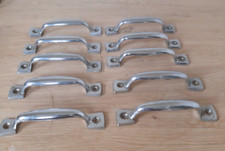 Lot de 10 anciennes poignées  de meuble en Inox entraxe 8.8 cm