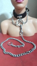 Laisse Collier cuir noir ras