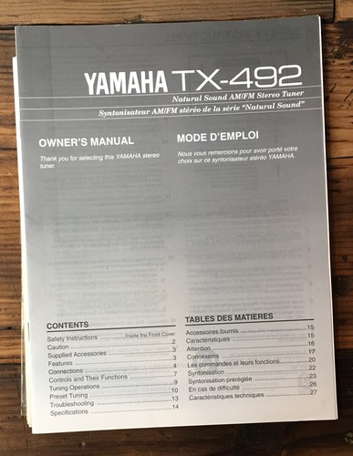 Yamaha 492 tuner owner - yamaha,
