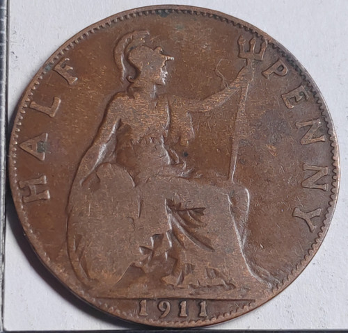Half penny 1911 - 1/2, v