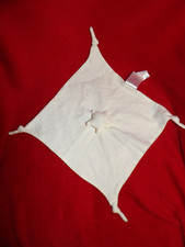 Doudou Plat Vert Baudet Etoile Coton Blanc 