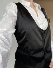 Veston De Tailleur Noir Satiné 