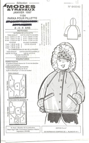 Patron modes travaux parka - et,