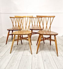 4 chaises de salle à manger dos chandelier Ercol vintage