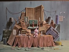 Vintage Superbe Décor Anime Cel Cellulo Manga Peint à la main 25x36cm ART Japon