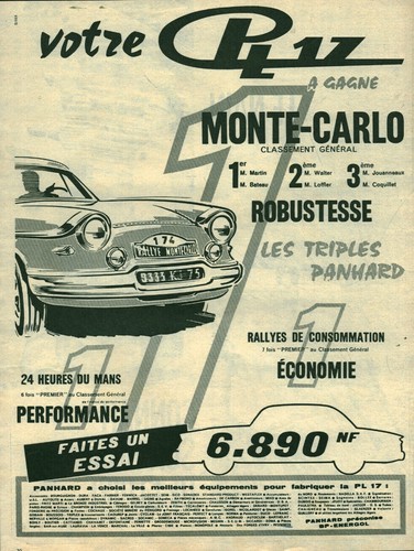 Publicité ancienne voiture