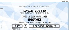 2 Billet PELOUSE David Guetta