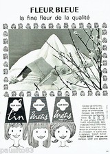 PUBLICITE ADVERTISING 096  1962   Fleur Bleue  draps torchons Métis