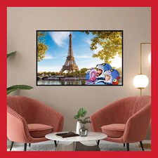 TOILE COTON AFFICHE POSTER MANGA FIGURINE ULYSSE 31 PARIS TOUR EIFFEL NONO ROBOT