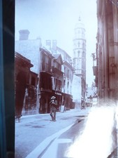 PHOTO ANCIENNE VERS 1900 RUE DE L'HORLOGE TOUR DES JACOBINS BAGNERES DE BIGORRE