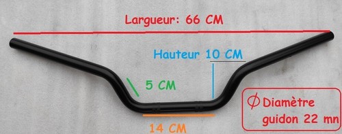 Guidon type origine acier - acier, mt07