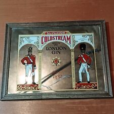 Ancien Miroir Publicitaire Superior Coldstream, London Gin, 1832, Cadre En Bois
