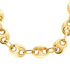 Collier en or jaune à mailles grain de café