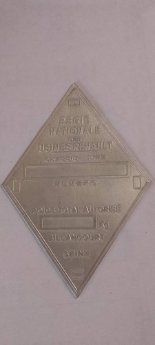 Plaque signalétique renault - plaque,
