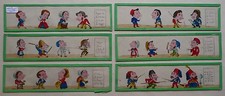 6 Plaques de verre pour lanterne magique de caricatures à scène humoristiques 