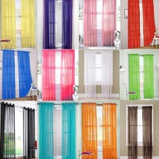 Panneaux Tulle Voile Rideaux Fenêtre Voilage Gaze Rideaux Décoration intérieure