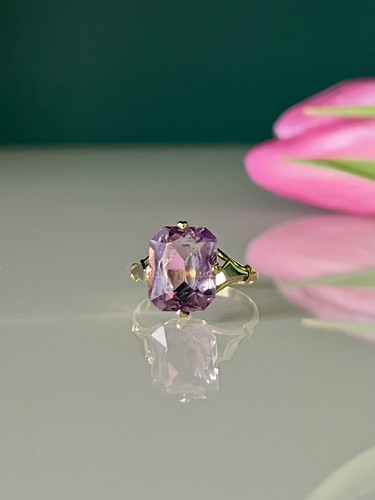 Bague carats améthyste - or,