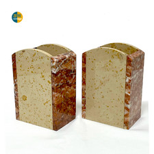 Serre livres art déco vintage anciens en marbre paire années 1930 France