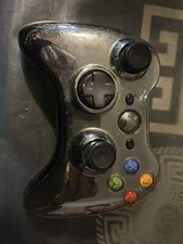 Manette Sans Fil Officielle Microsoft Xbox 360 Grise Métallisée Hors Service
