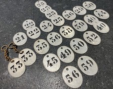 Lot Plaque Numéro Tôle Non Émaillée Pub Publicitaire Meuble De Métier Ancien 