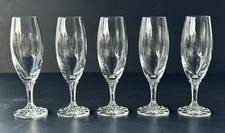 VILLEROY et BOCH 5 flutes à Champagne en cristal  Antique French Cristal Glass