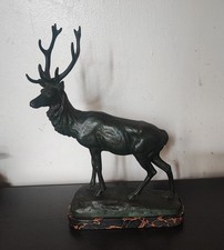 Georges Gardet Bronze "Le cerf" patine verte Art Nouveau