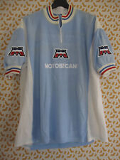 Maillot Cycliste vintage Motobécane bleu ciel Cycles Acrylique 70'S - XXL