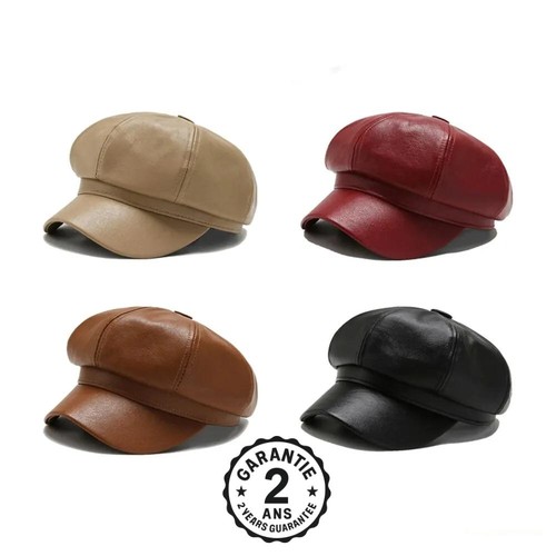Béret casquette femme cuir - cuir, pu